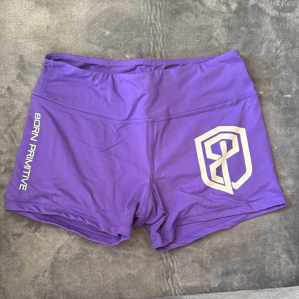 Born Primitive Double Take Logo Purple Athletic Shorts